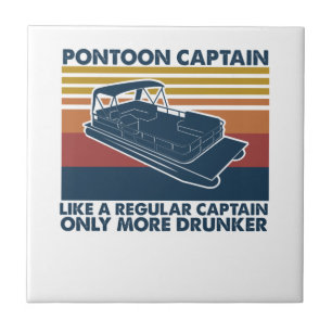 Bootsgeschenk Lustige Vintage-Pontoonboot-Gesche Fliese