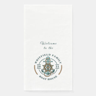 Bootshaus Anchor Rad Jahr Personalisiert Serviette