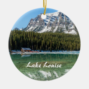 Bootshaus neben dem Lake Louise - Banff, Kanada Keramik Ornament