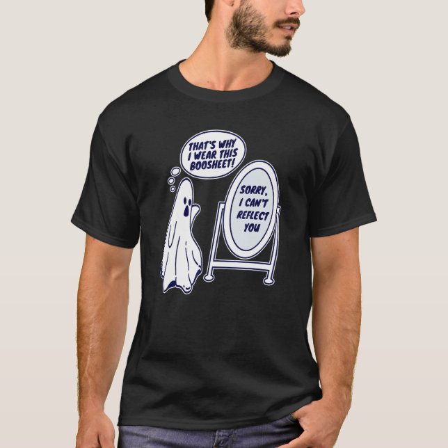Bootsheet Grumpy Ghost Angry Spook Funny T-Shirt (Vorderseite)