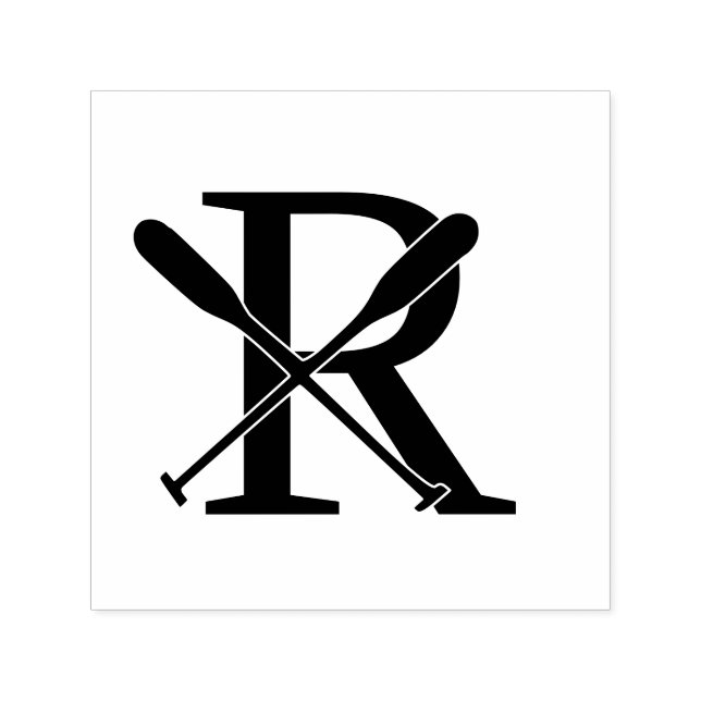 Bootskanus über Single fett Anfangsmonogramm Permastempel (Design)