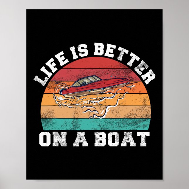 Bootsleben Kapitän Bootfahren Skipper Seeleute Mot Poster (Vorne)
