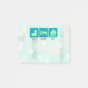 Bootsleben - Sleep-Segel im grünen Hintergrund ess Post-it Klebezettel