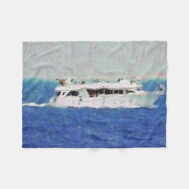 Bootsmalerei Fleecedecke (Vorderseite (Horizontal))