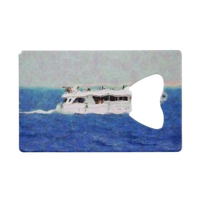 Bootsmalerei Kreditkartenflaschenöffner (Rückseite Horizontal)