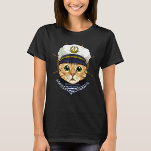 Bootsmann Katze Segelboot Liebhaber Besitzer Segle T-Shirt