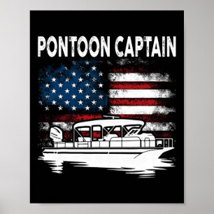 Bootsmann Ponton Kapitän 4. Juli Pontonboot Poster