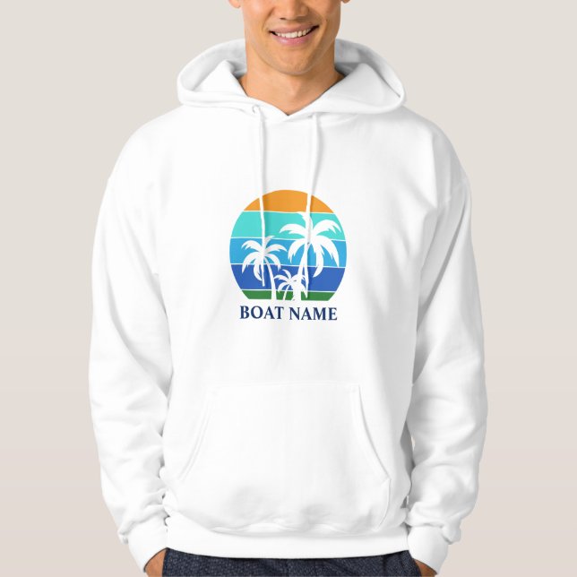 Bootsname Sun Palm Trees Hoodie (Vorderseite)