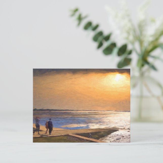 Bootsramp Postkarte | Originelle digitale Kunst (Stehend Vorderseite)