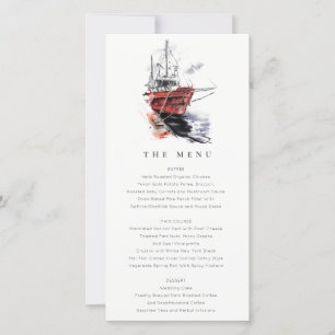 Bootsschiff Wasserfarbe Hochzeitskarte Dankeskarte
