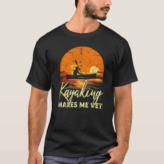 Bootssee Retro Sonnenuntergang Kajakfahren macht m T-Shirt (Vorderseite)