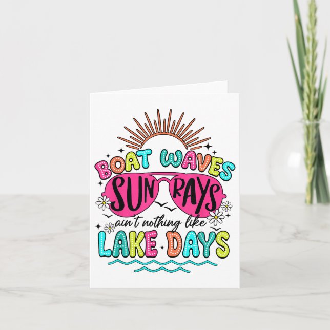 Bootswache Sonne strahlt in nichts wie Lake Days S Karte (Vorderseite)