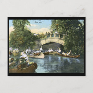 Bootszene, Belle Isle, Detroit Vintage Postkarte