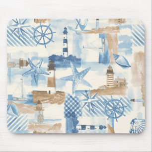 Bootthema nautischer Ozean Anker Lenkrad se Mousepad
