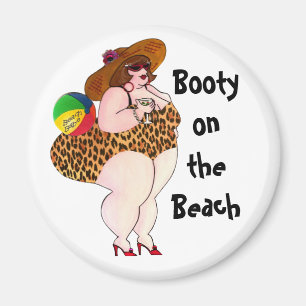 Booty on the Beach Magnet