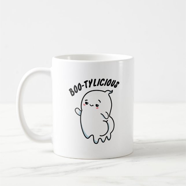 Bootylicious Funny Ghost Pun Kaffeetasse (Links)