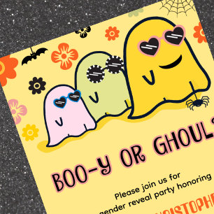 Booy oder Ghoul Groovy Geist Halloween Geschlecht Einladung