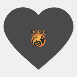 Booyah Halloween-Geist-Kürbis-Design Herz-Aufkleber
