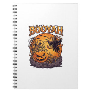 Booyah Halloween-Kürbis Sensenmann Orange Mond_1 Notizblock