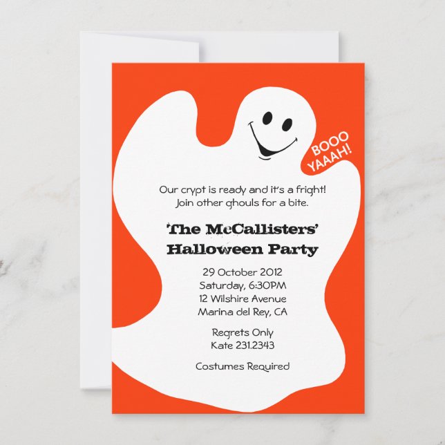 BOOYAHH! Orange Halloween Costume Fun Party Einladung (Vorderseite)