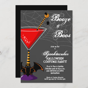Booze and Boos Martini Budget Halloween Einladung