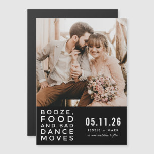Booze Bad Dance Moves Foto Wedding Save the Date Magnetkarte