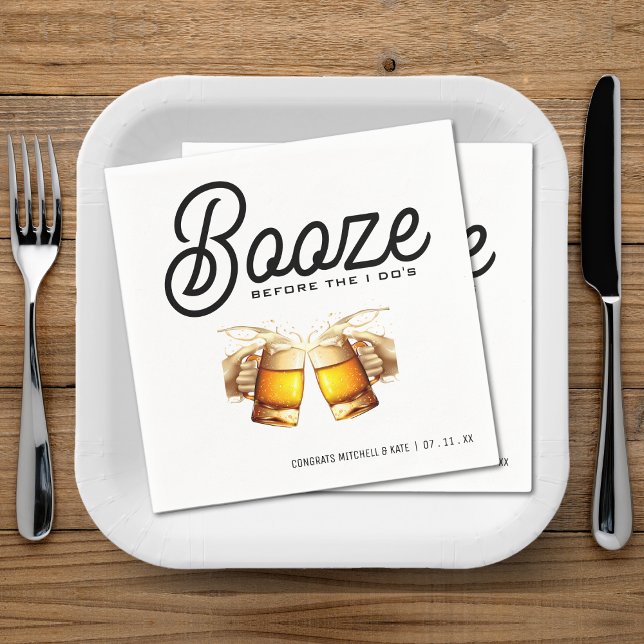 Booze, bevor ich Bachelor-Junggeselinnen-Abschied  Serviette (Booze Before I Do's Bachelor Bachelorette Party Napkins
)