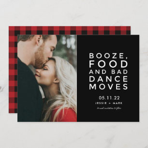 Booze, Essen, schlechter Tanz bewegt Foto retten D Save The Date