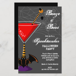Booze und Boos Martini Haushalt Halloween Einladun