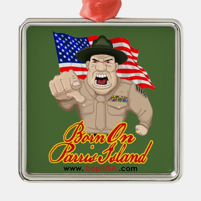 BOPI "OOH-RAH!" Verzierung Silbernes Ornament (Vorne)