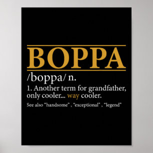 Boppa Definition Fathers Day Gift Opa Geschenk Poster