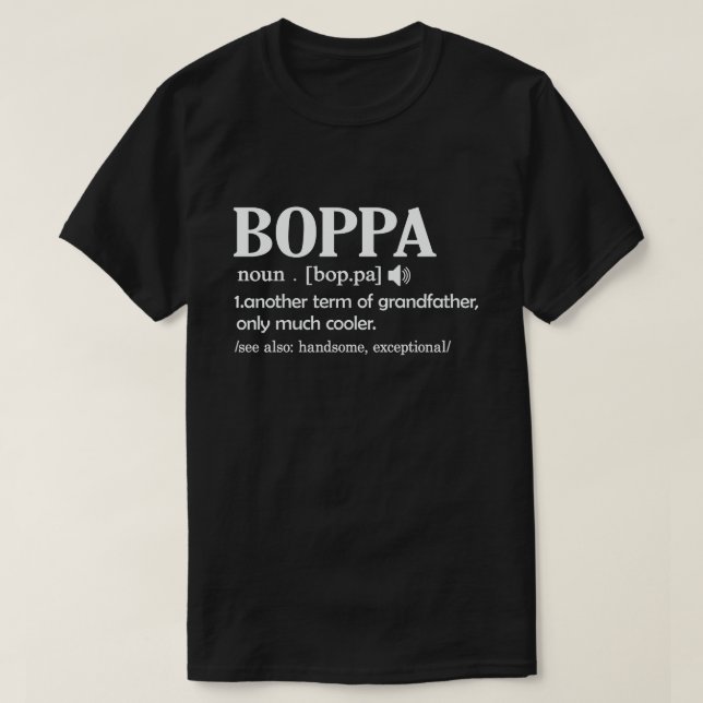 Boppa Definition Funny bedeutet Cool Opa-Geschenk  T-Shirt (Design vorne)