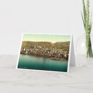 Boppard, der Rhein, Deutschland seltene Fotochrom Karte