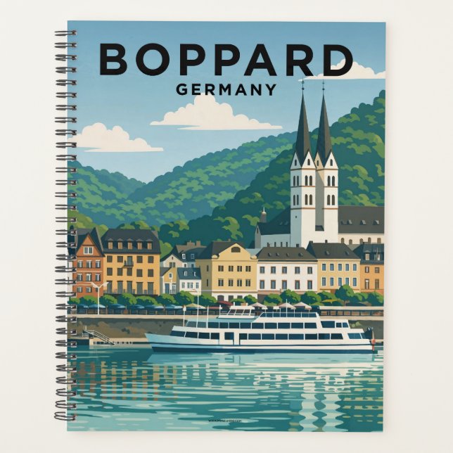 Boppard Deutschland Vintage Reise Kunst Planer (Vorderseite)