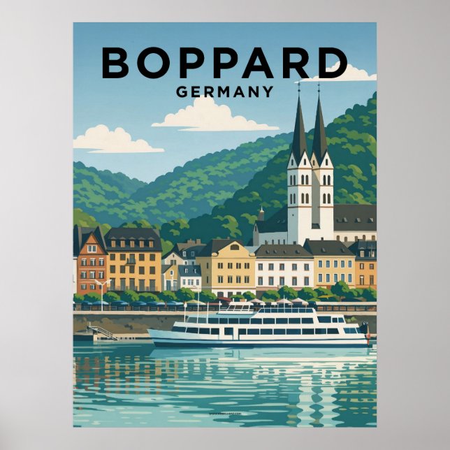 Boppard Deutschland Vintage Reise Poster (Vorne)
