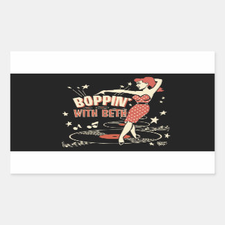 Boppin' mit Beth-Aufkleber Rechteckiger Aufkleber