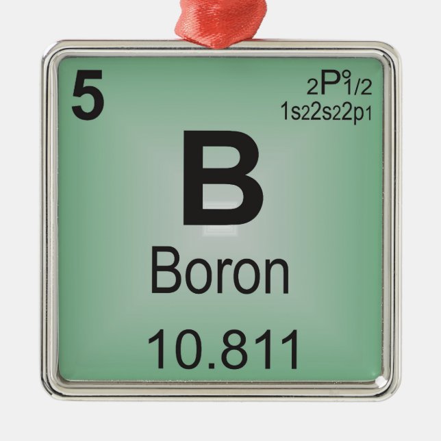 Bor-einzelnes Element des Periodensystems Ornament Aus Metall (Vorne)