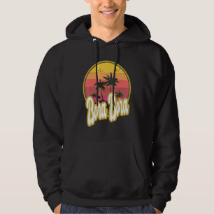 Bora Bora Beach Retro Sunset Hoodie