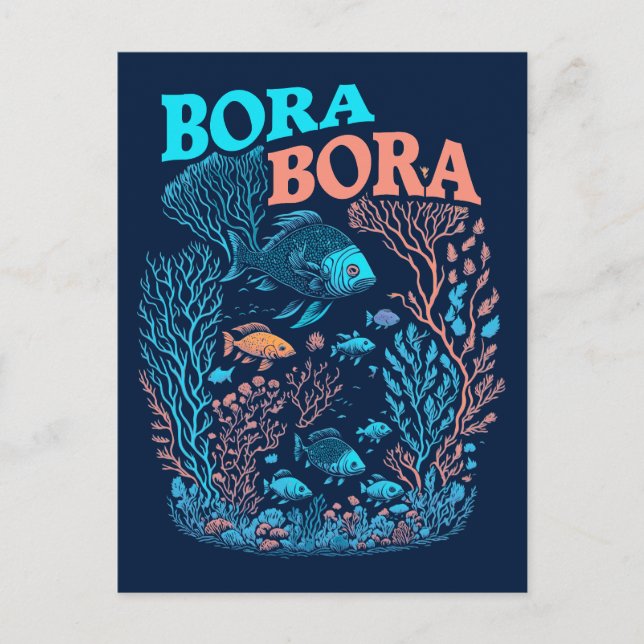 Bora Bora Coral Reef Postkarte (Vorderseite)