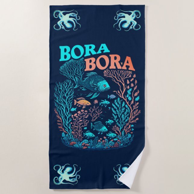 Bora Bora Coral Reef Strandtuch (Vorderseite)