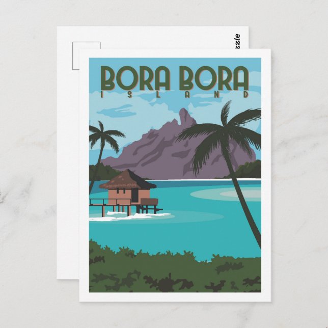 Bora Bora Der berühmte Reisesaal Postkarte (Vorne/Hinten)