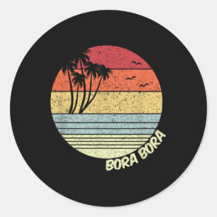 Bora Bora Französisch Polynesia Beach Urlaub Souve Runder Aufkleber