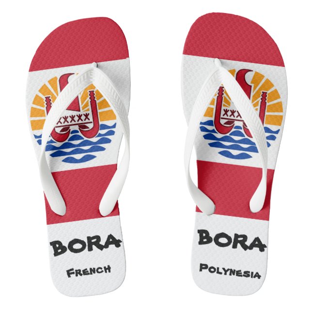 Bora Bora Französisch-Polynesien-Flagge Flip Flops (Fußbett)