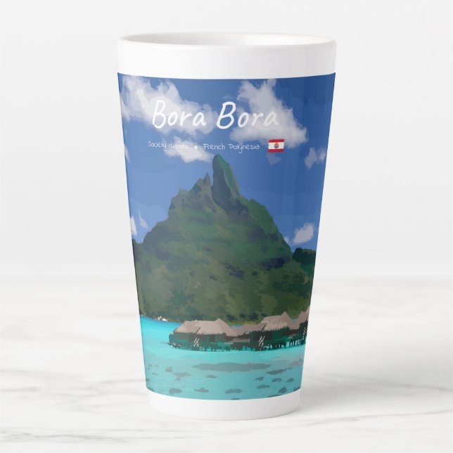 Bora Bora, Französisch-Polynesien - Großes Strandr Milchtasse (Vorderseite)