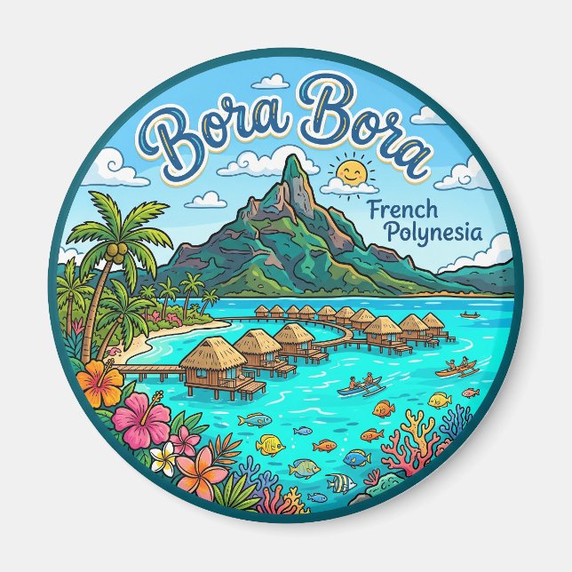 Bora Bora Französisch-Polynesien Magnet (Vorne)