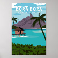 Bora Bora Französisch-Polynesien Reise Vintage-Kun