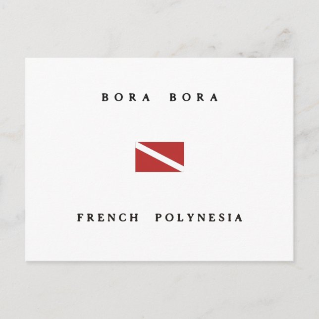 Bora Bora Französisch Polynesien Scuba Dive Flag Postkarte (Vorderseite)