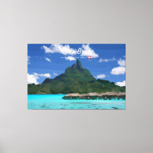 Bora Bora, Französisch-Polynesien - Strandresort Leinwanddruck