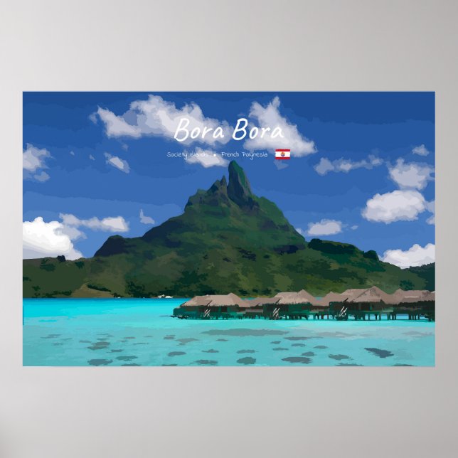 Bora Bora, Französisch-Polynesien - Strandresort Poster (Vorne)