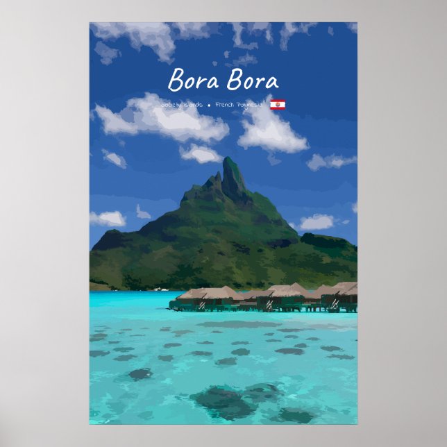 Bora Bora, Französisch-Polynesien - Strandresort Poster (Vorne)